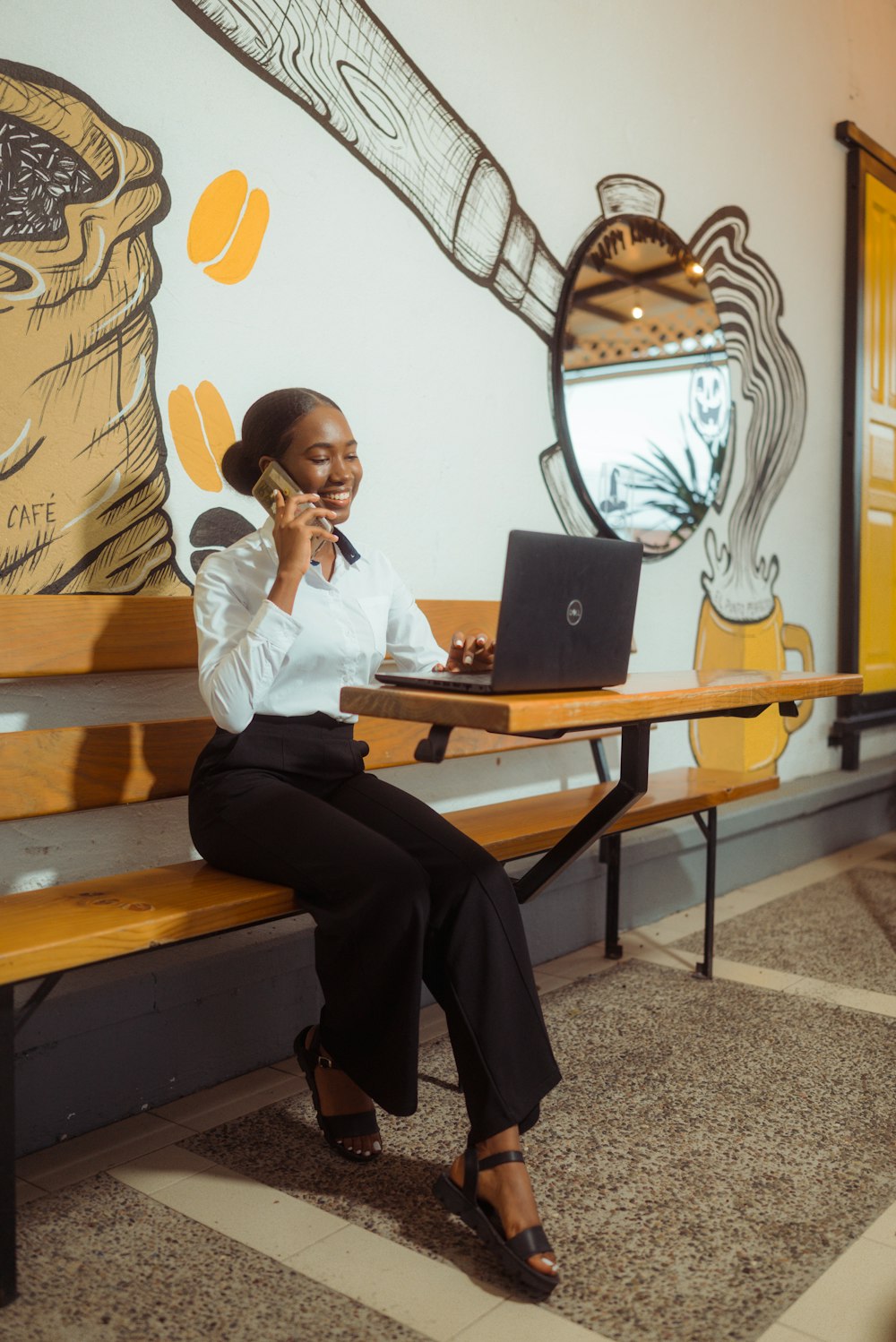 Business owner working on her laptop